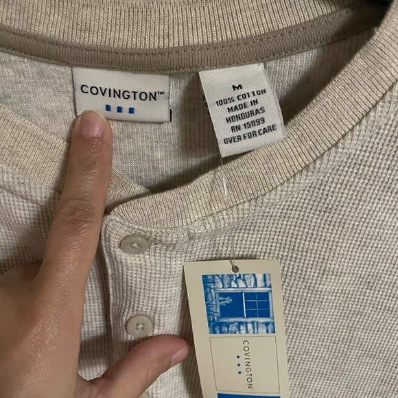 MENS NWT Oatmeal Henley - Picture 2 of 3